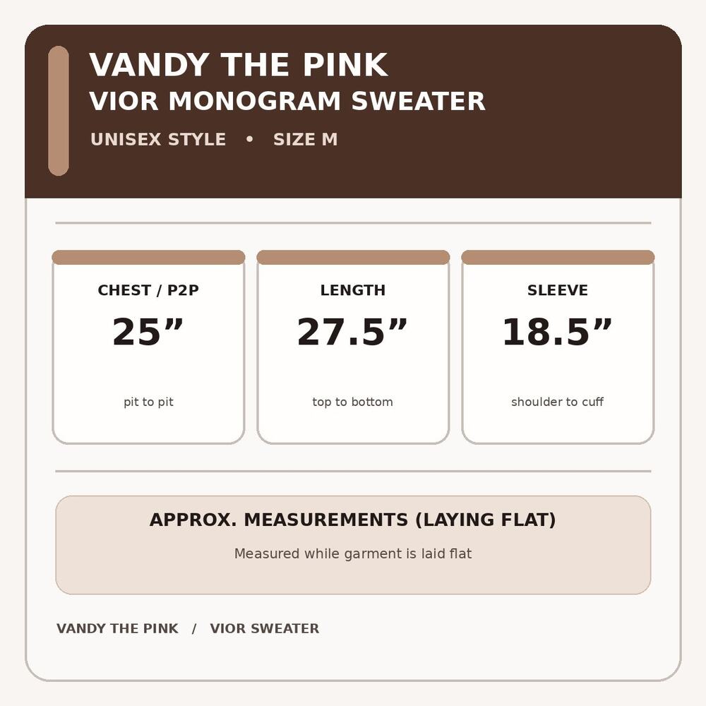 Vandy The Pink Vior Wool Blend Knit Sweater Streetwear Brown Cream Unisex M - Picture 7 of 7